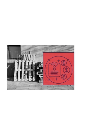 Pallets with hidden costs graphic overlaid
